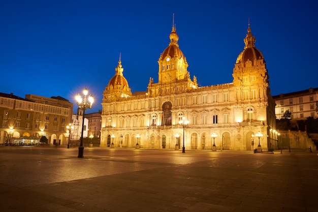 Ayuntamiento de La Coruña en la Plaza de María Pita, Galicia.