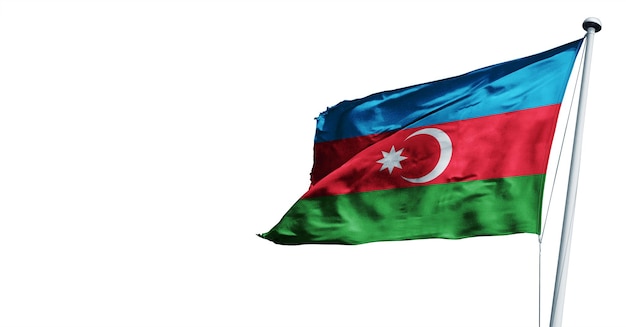 azerbaijão acenando bandeira de renderização 3D, sobre um fundo de céu azul. - imagem