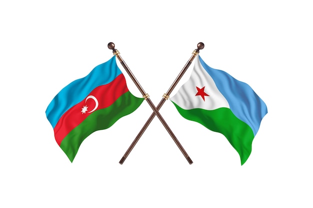 Azerbaijão versus Djibouti Fundo das bandeiras de dois países