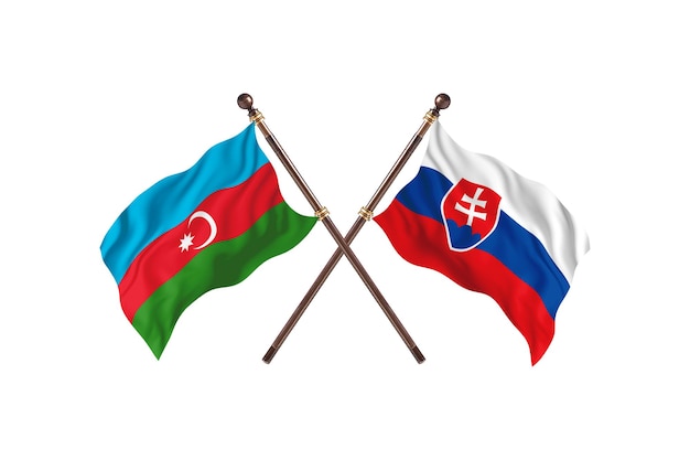 Foto azerbaijão versus eslováquia fundo de bandeiras de dois países