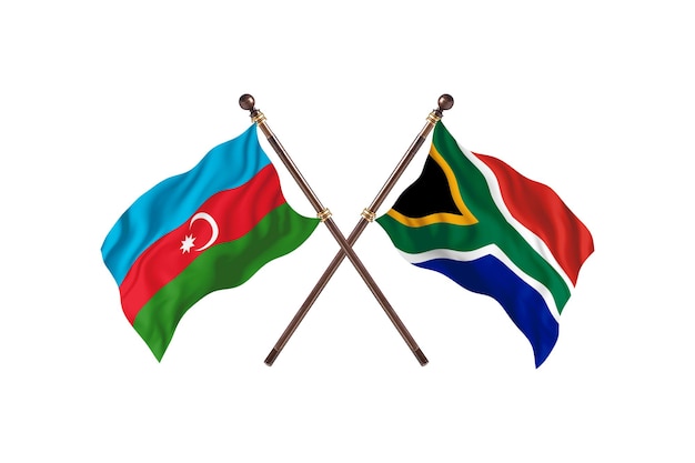 Azerbaijão versus África do Sul Duas Bandeiras de Fundo