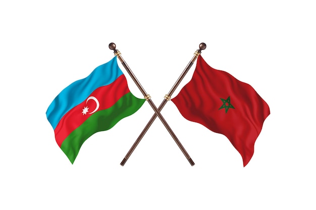 Azerbaijão versus Marrocos Fundo de bandeiras de dois países