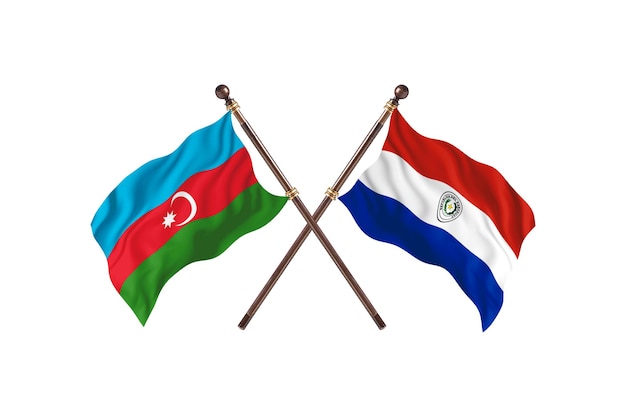 Azerbaijão versus Paraguai Fundo de Bandeiras de Dois Países