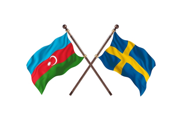 Azerbaijão versus Suécia Dois Países Bandeiras Background