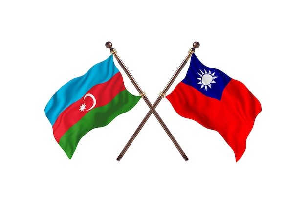 Azerbaijão versus Taiwan Fundo de bandeiras de dois países