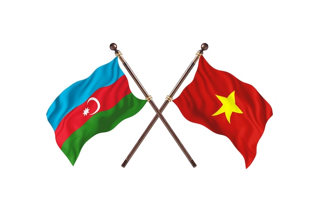 Azerbaijão versus Vietnã Fundo de bandeiras de dois países