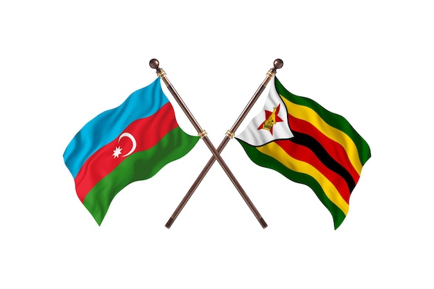 Azerbaijão versus Zimbábue Fundo de Bandeiras de Dois Países