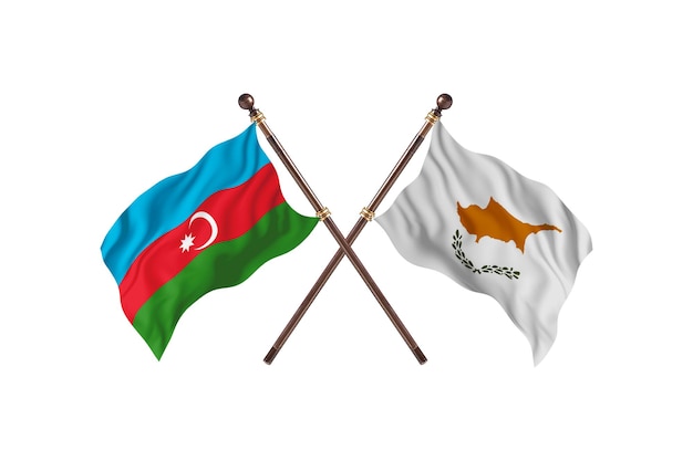 Azerbaiyán frente a Chipre dos países banderas fondo