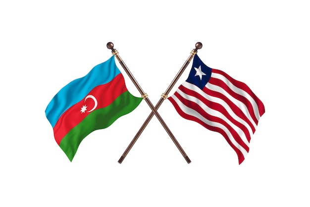 Azerbaiyán frente a Liberia dos países banderas fondo