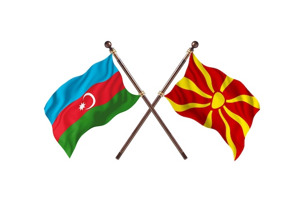 Azerbaiyán frente a Macedonia dos países banderas fondo