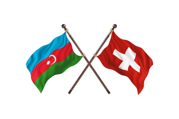 Azerbaiyán frente a Suiza dos países banderas fondo