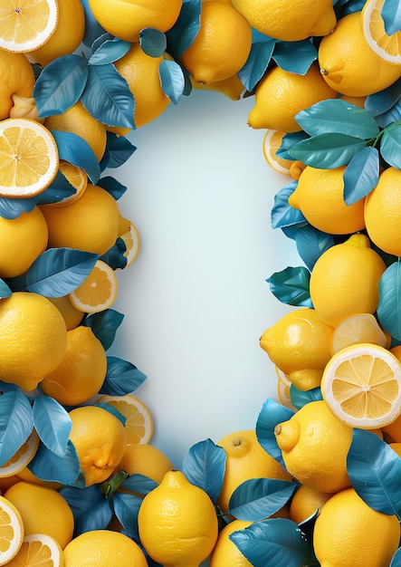 azul azul y amarillo invitaciones de arco de limones