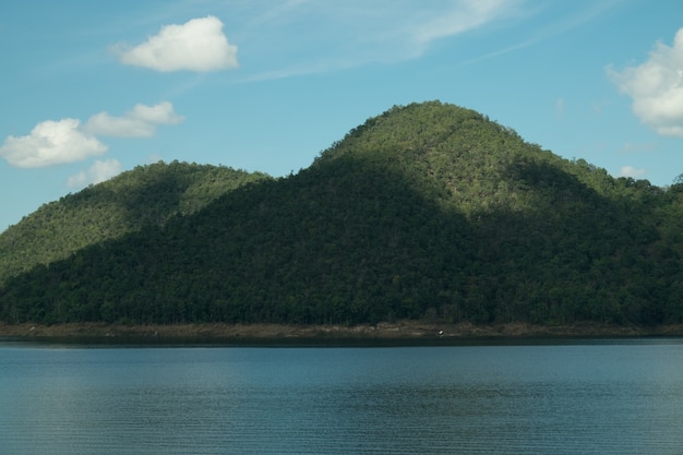 Azul, céu, montanha, água