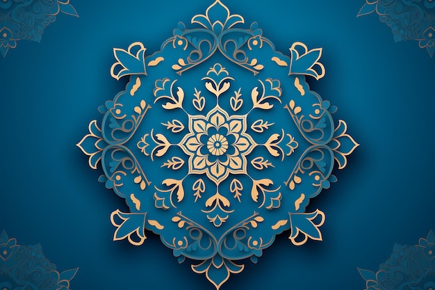 Foto azul de fundo ornamental islâmico