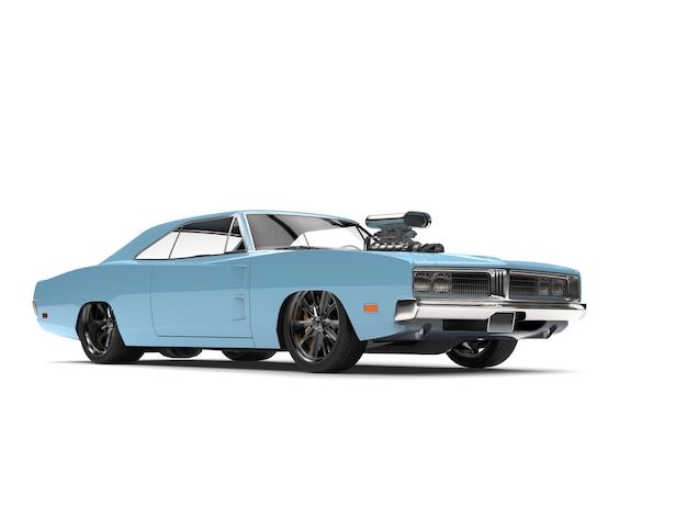 El azul hielo es un automóvil americano vintage.