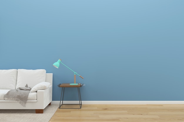 azul pared blanco sofá madera piso fondo textura lámpara verde alfombra