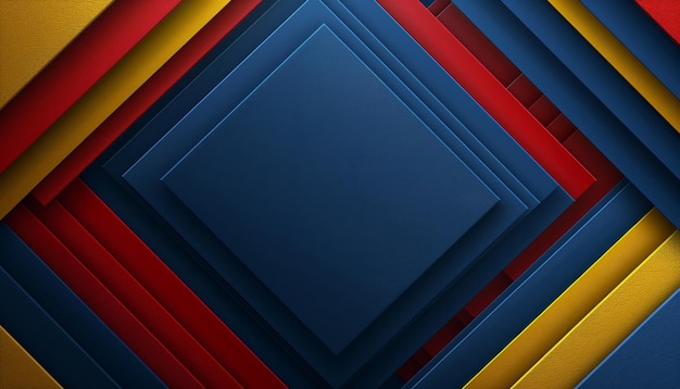 Azul, rojo y amarillo Fondo de diseño abstracto moderno para un estandarte con espacio de copia