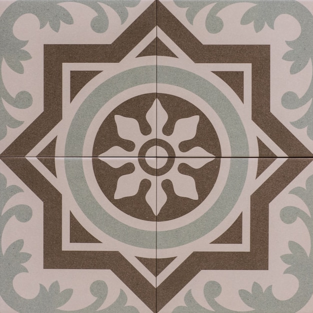 Azulejo de mosaico de cerámica vintage para cocina con patrón de flores