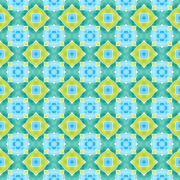 Azulejo orgánico. Diseño verde elegante boho chic de verano. Estampado pintoresco listo para textiles, tela para trajes de baño, papel tapiz, envoltura. Borde verde orgánico de moda.