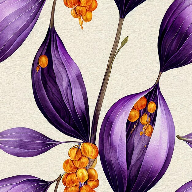 Foto azulejo de patrón de repetición sin costuras de vegetales physalis púrpura elegante. orzuelo de acuarela detallado en papel digital