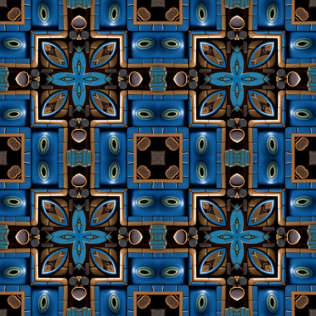 Azulejo transparente de fondo de plástico con simetría de patrón colorido abstracto en relieve
