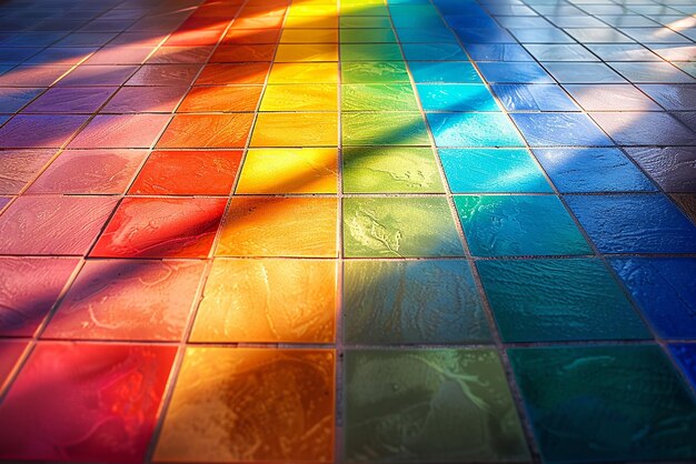 Foto azulejos de arco iris