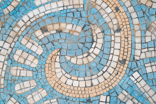 Azulejos cerâmicos decorativos pequenos e antigos para design Fundo de textura de padrão mosaico
