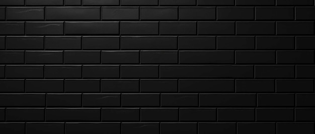 azulejos de metrô de tijolos pretos textura de parede de cerâmica fundo de azulejos largos bandeira panorama padrão sem costura
