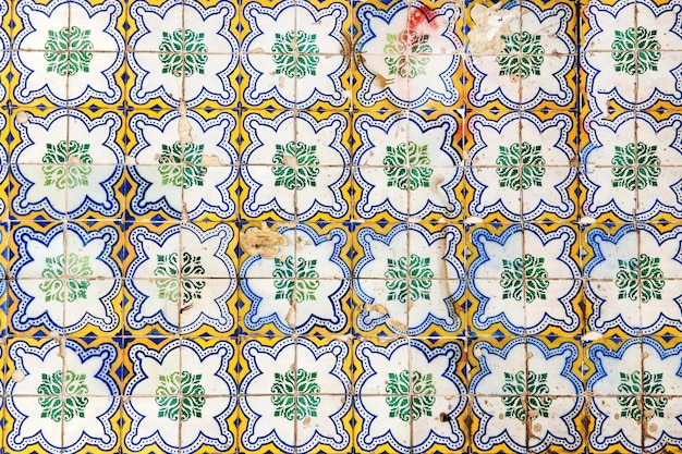 Foto azulejos decorativos portugueses ornamentados tradicionais das telhas