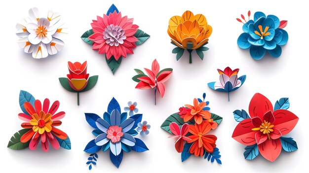 Foto los azulejos del desfile floral las flotadoras florales vibrantes de la feria de las floresiconos de diseño plano inspirados para liv