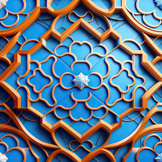 Azulejos de pared de cerámica patrón azul diseño de papel tapiz patrón cuadrado gráficos arte fondo 3d illustrat