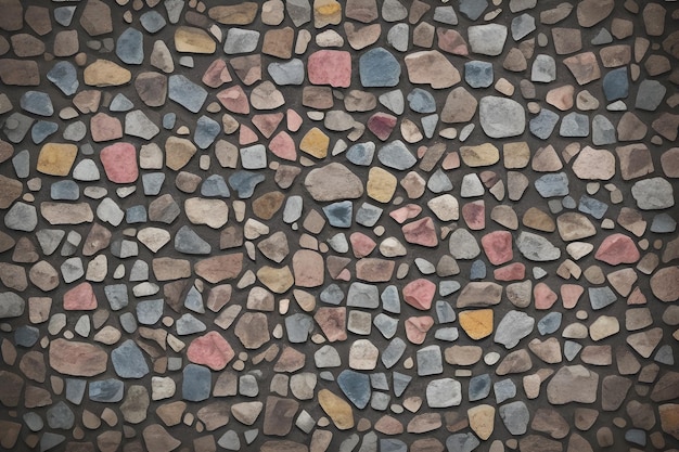 Foto azulejos de piedra multicolor adjuntos en el fondo de la pared