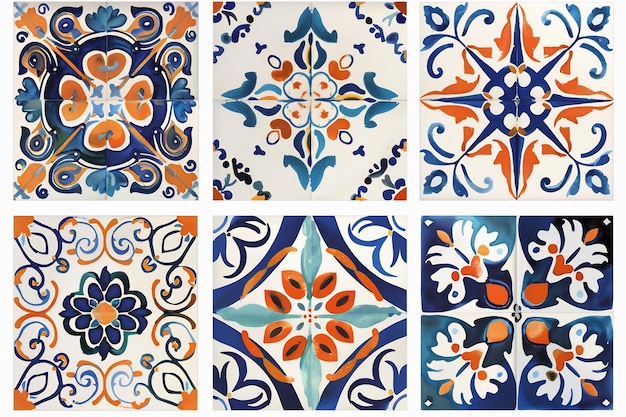 Foto azulejos portugueses sin costuras patchwork colorido de azulejo azulejos decoración de españa islámico árabe indio