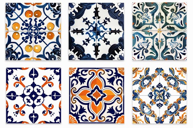 Foto azulejos portugueses sin costuras patchwork colorido de azulejo azulejos decoración de españa islámico árabe indio