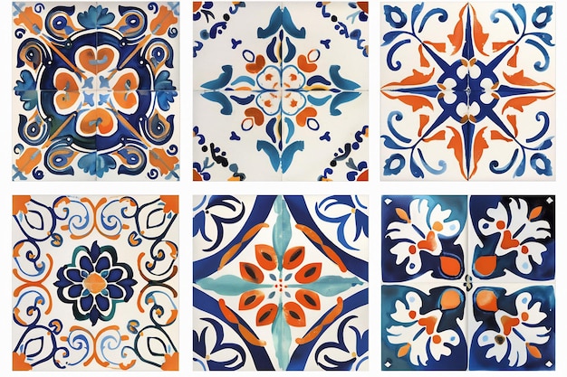 Foto azulejos portugueses sem costura patchwork colorido de azulejo azulejos espanha decoração islâmico árabe indiano