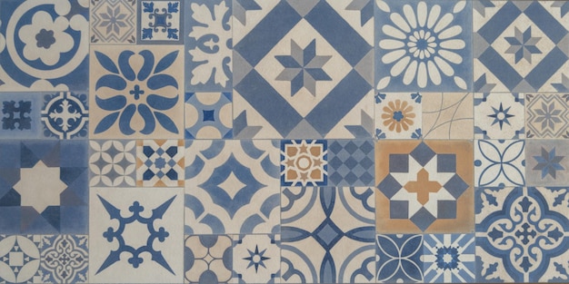 Foto azulejos textura fondo vintage motivos florales azulejos de pared suelo antiguo diseño de mosaicos convincente