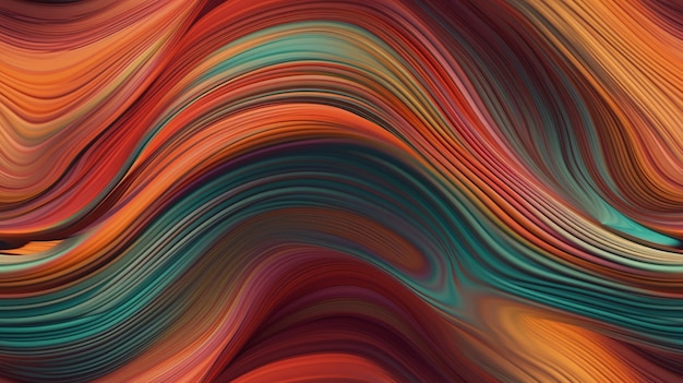 Un azulejos verdaderamente sin costuras de fondo abstracto ondulado colorido con IA generativa con la opción de azulejos sin costuras en todos los lados al tamaño deseado