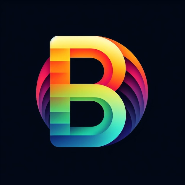 Foto b anfänglicher gradient farbenfrohes logo