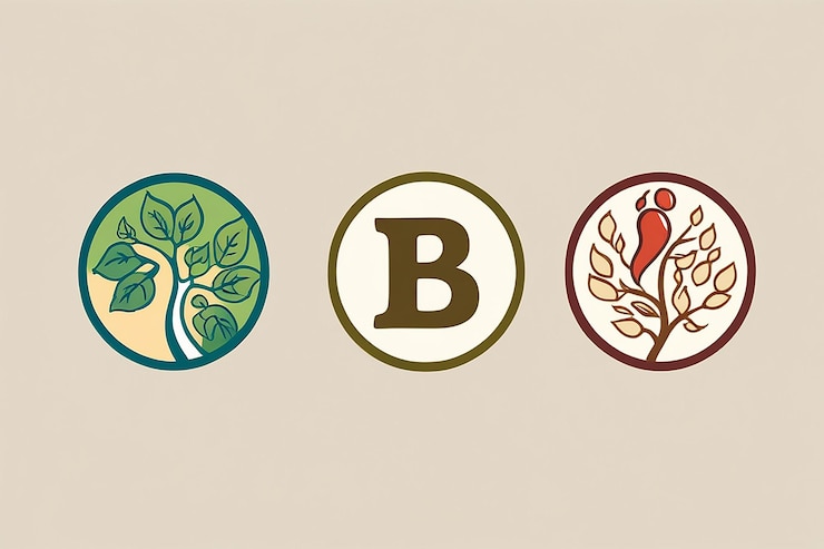 Foto b y bean logo con conceptos de la naturaleza