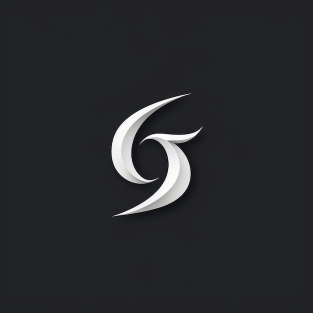 B Desenho de logotipo minimalista clássico em branco com fundo preto