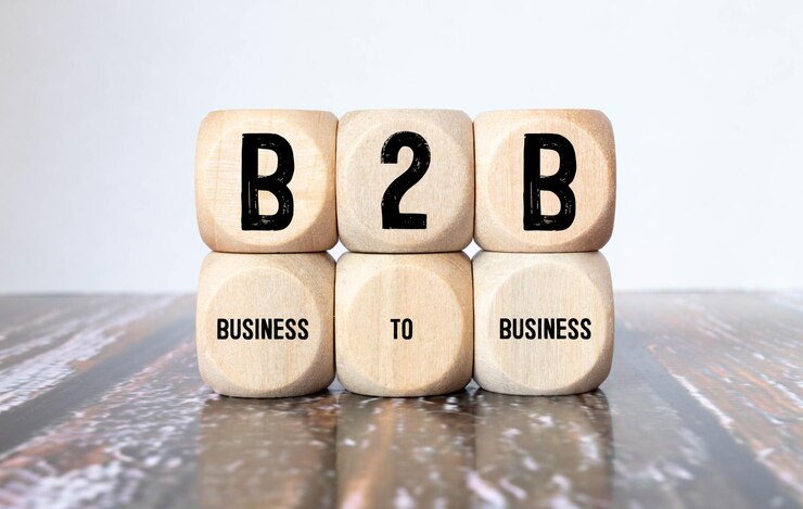 Foto b2b en bloques de madera negocios de negocios o concepto de respaldo