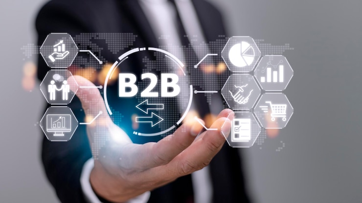Foto b2b empresa de negocios comercio tecnología concepto de marketing