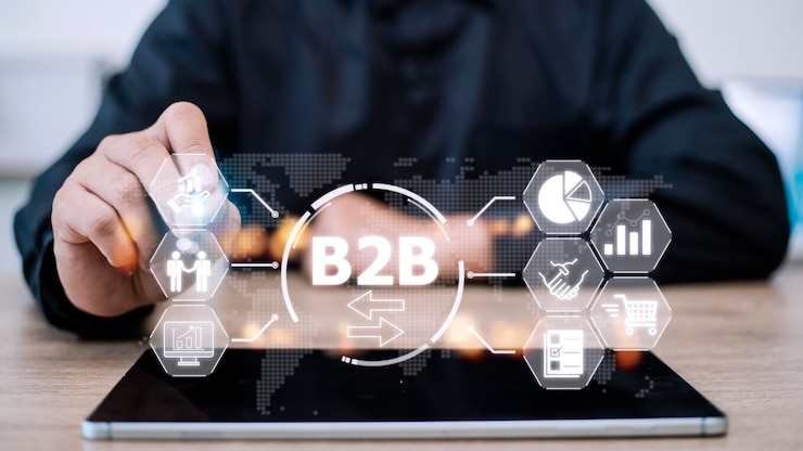 Foto b2b empresa de negocios comercio tecnología concepto de marketing