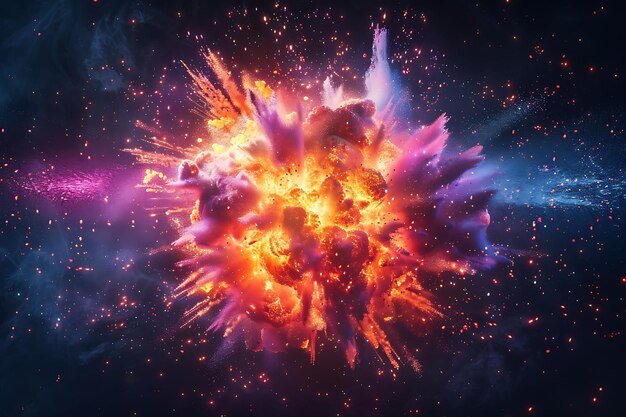 Foto b9 explosão gigantesca e com pulsação de energia raios radiantes um efeito sobreposição fx fundo limpo