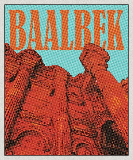 Foto baalbek poster de viagem retro