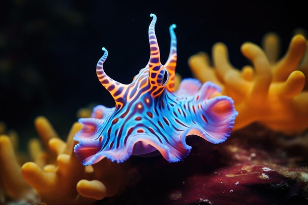 La babosa de mar Nudibranch en un entorno submarino