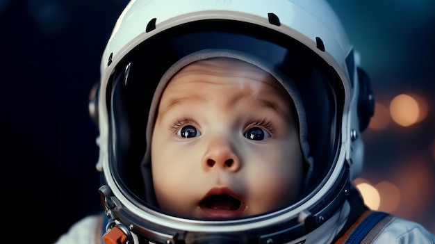 Baby-Astronautenfotorealistische Illustration