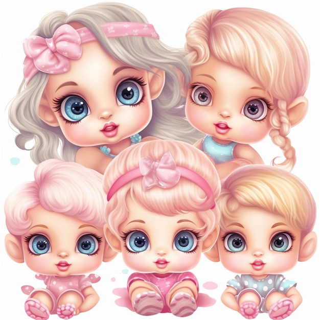 Baby_beautiful_berbie girl_clipart_sublimation