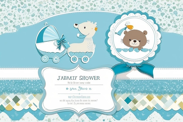 Baby-Boy-Shower-Karte Ankunftskarte mit Platz für Ihren Text