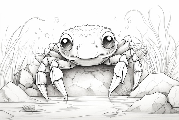 Foto baby crab coloring book página 2 para crianças